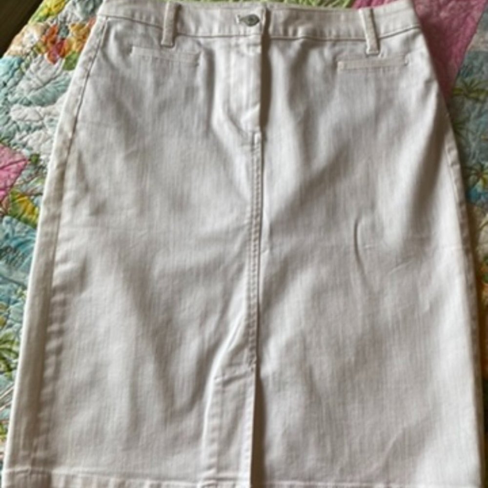 NWOT Talbots White Denim Skirt